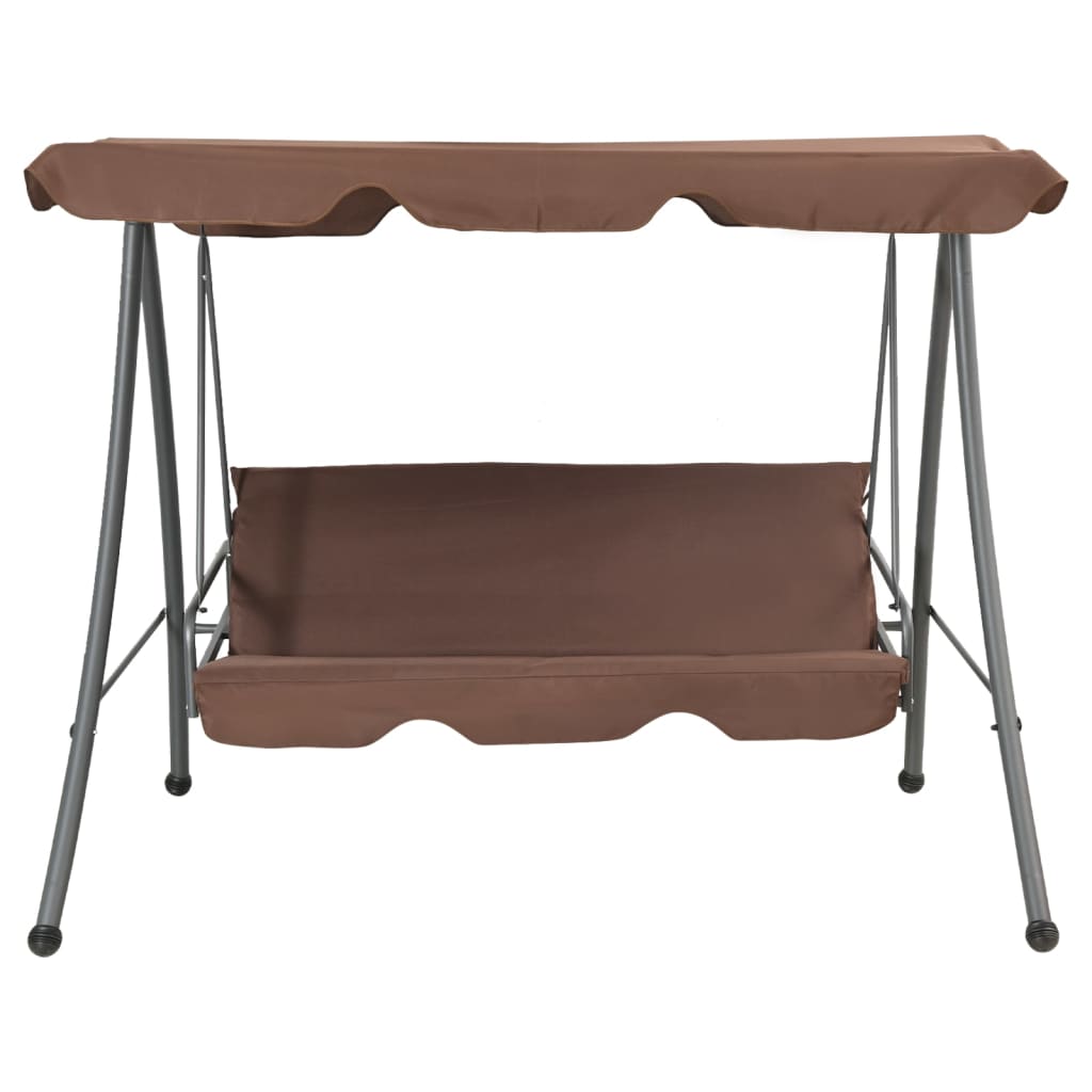 Outdoor swing with canopy, brown