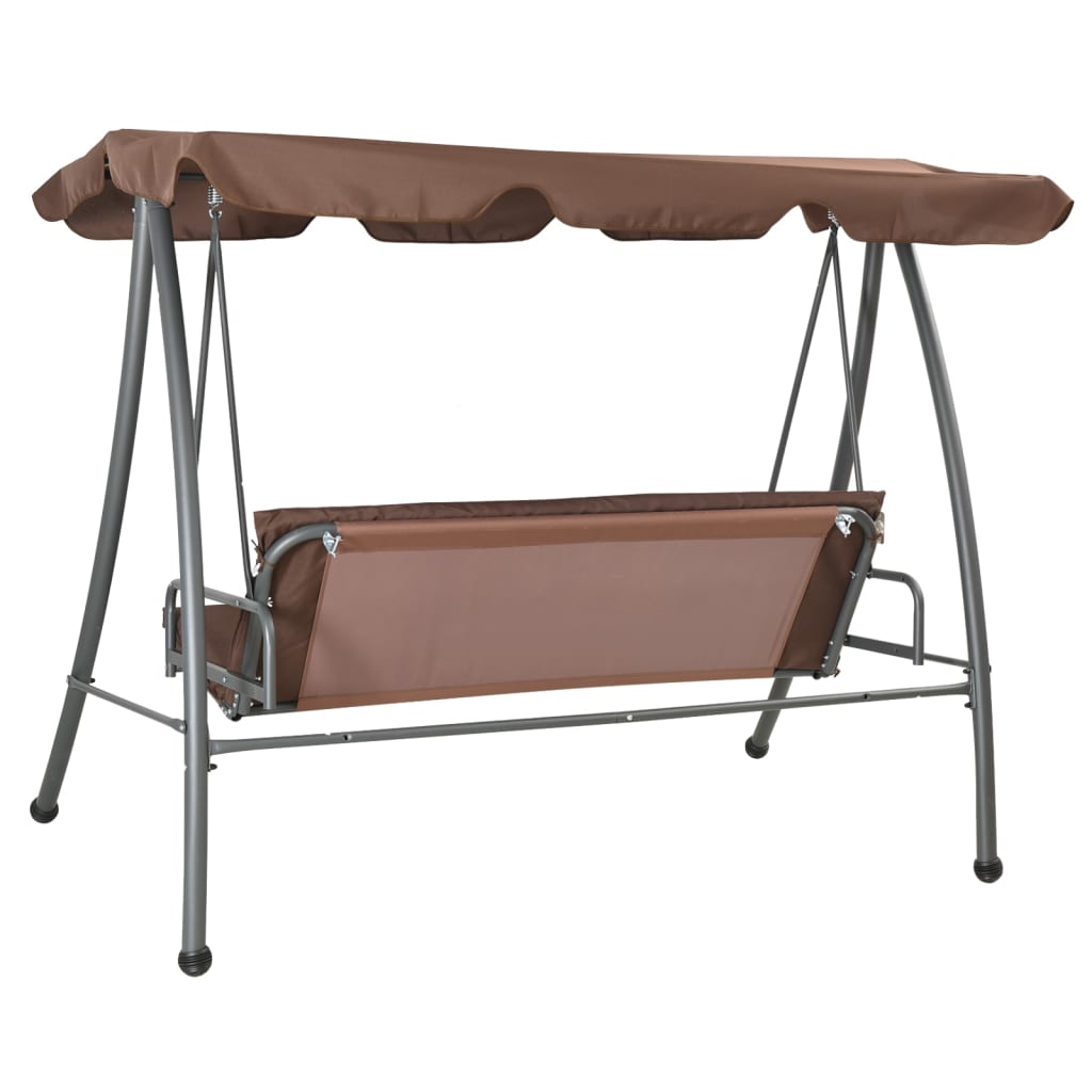 Outdoor swing with canopy, brown