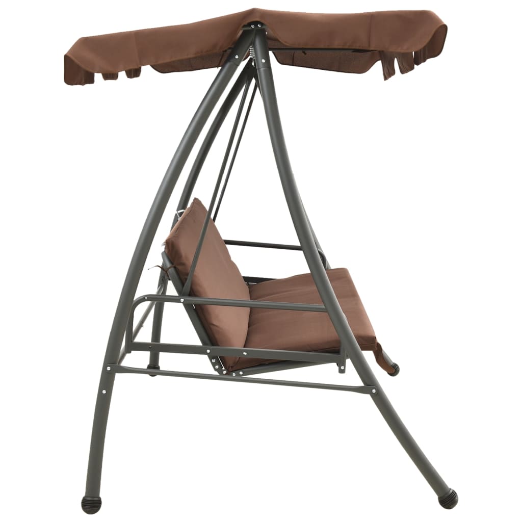 Outdoor swing with canopy, brown