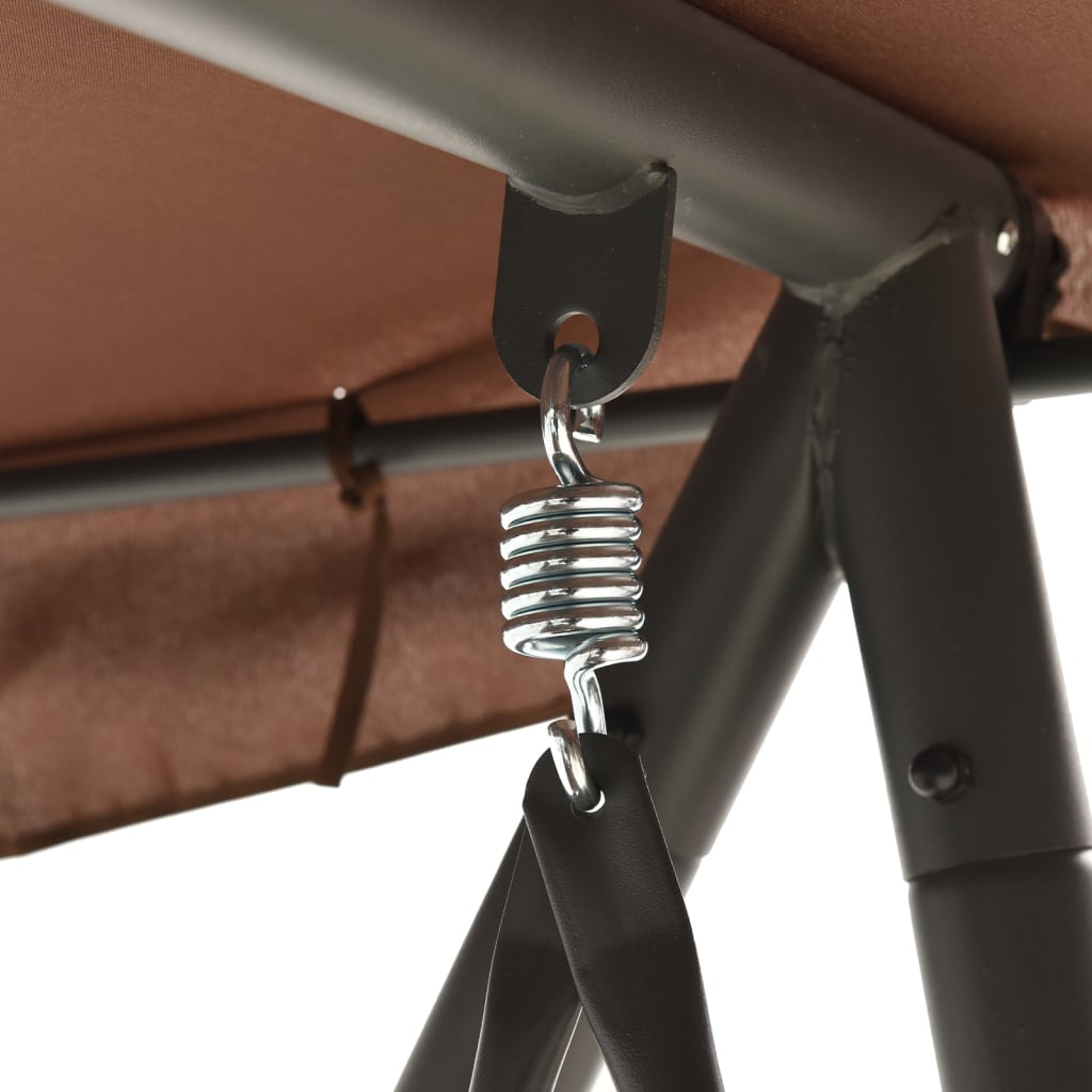 Outdoor swing with canopy, brown
