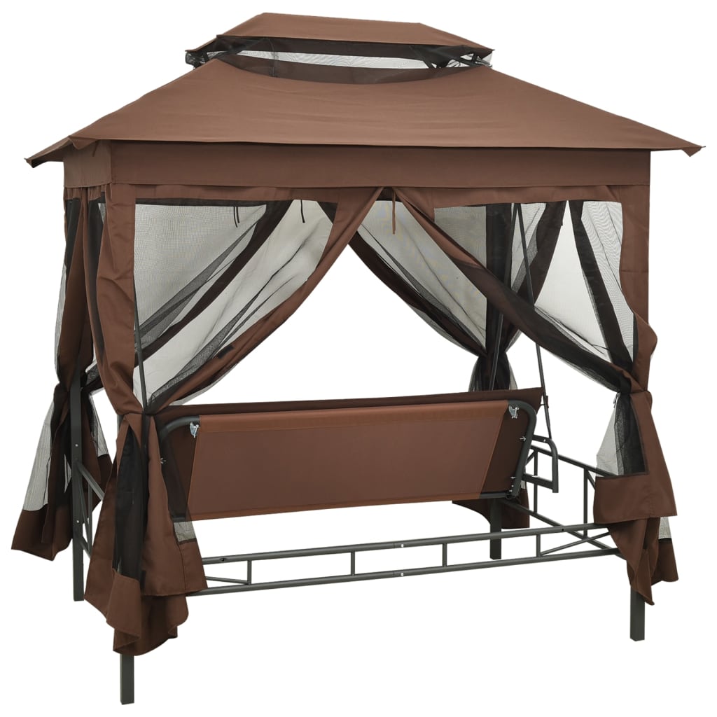 Extendable swing with flag, tan