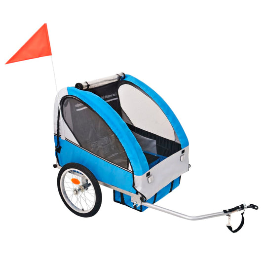 Bicycle trailer, gray and blue, 30 kg