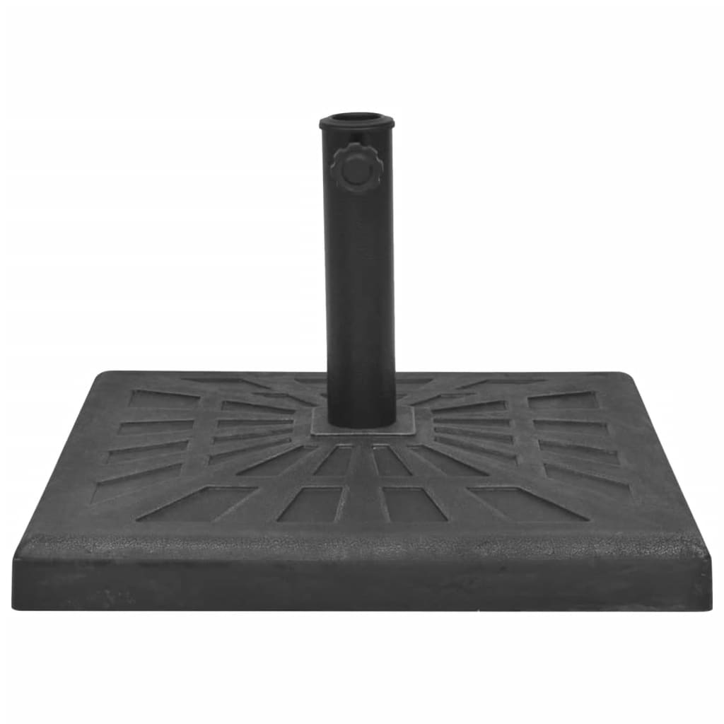 Suport umbrelă de soare, rășină, pătrat, negru, 19 kg