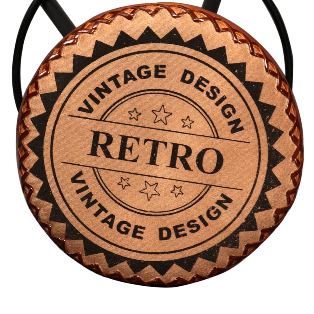 Bar stools, 2 pcs., natural leather