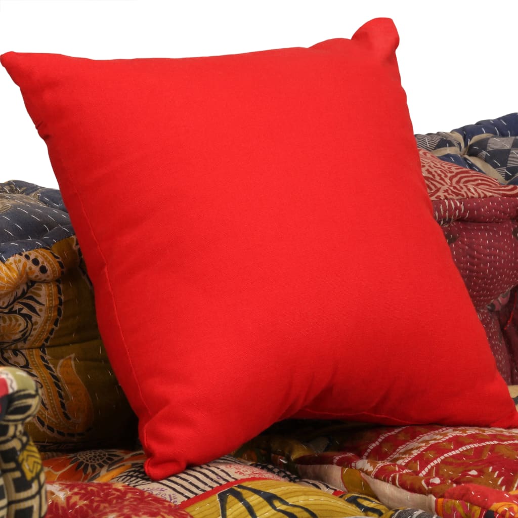 Modular sofa with 2 seats, patches, fabric
