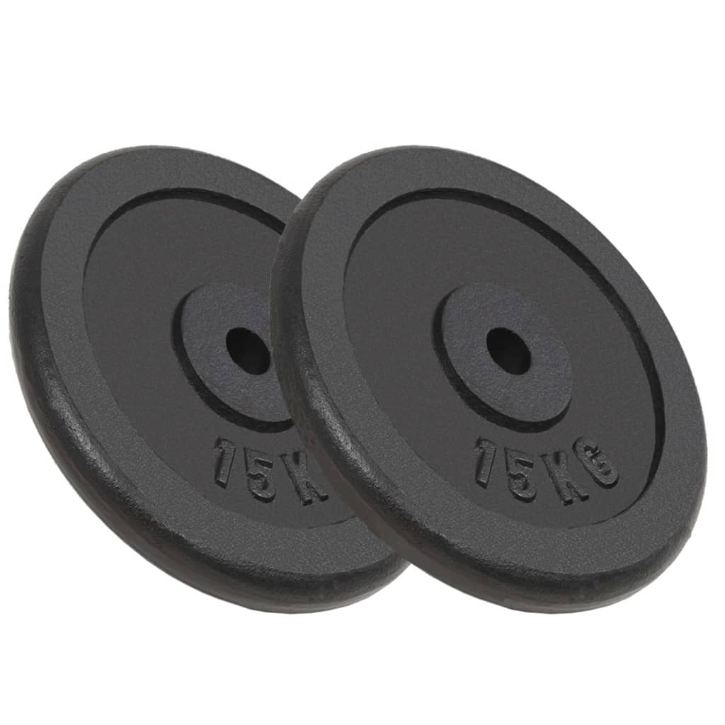 Weight plates, 2 pcs., 2x15 kg, cast iron