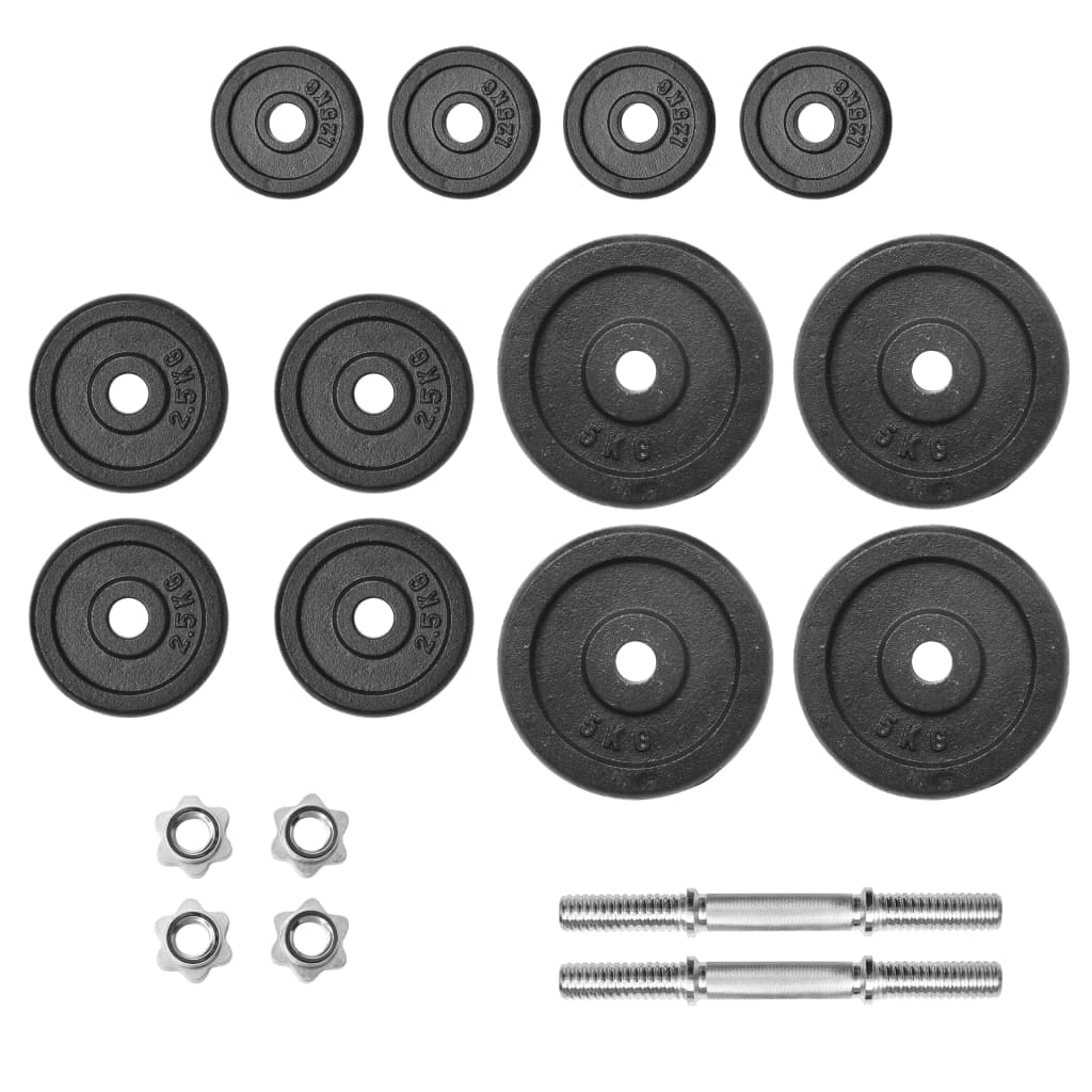Dumbbell set, 18 pieces, 40 kg, cast iron
