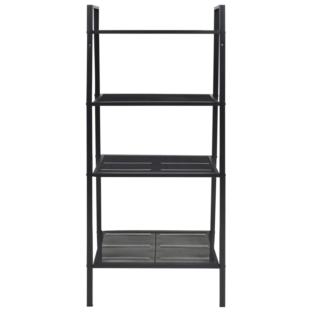 Bibliotecă tip scară, 4 trepte, metal, negru