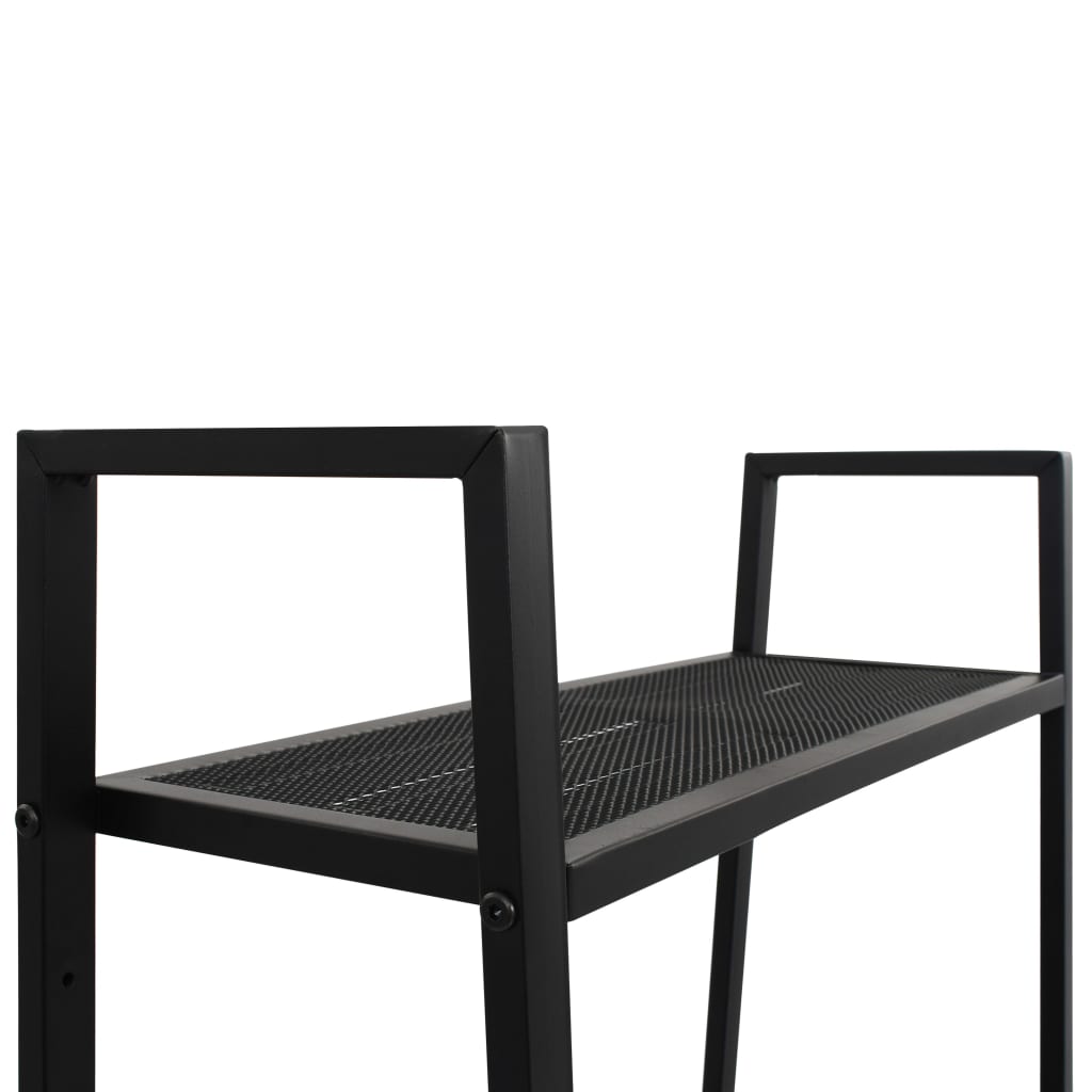 Bibliotecă tip scară, 4 trepte, metal, negru