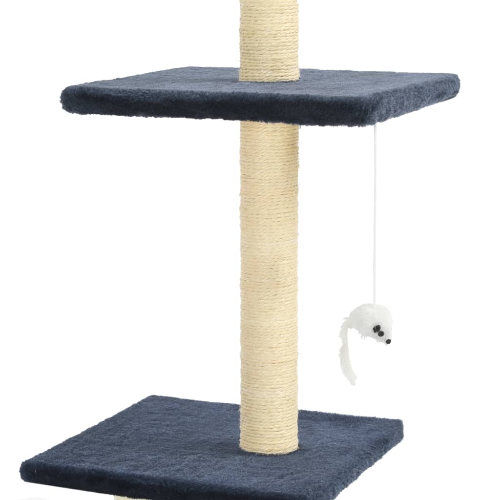 Ansamblu pisici, stâlpi funie sisal 260 cm, Bleumarin