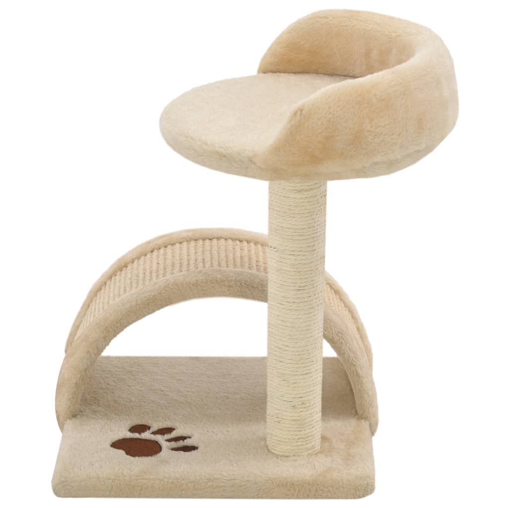 Cat set with sisal rope pole, beige and brown, 40 cm