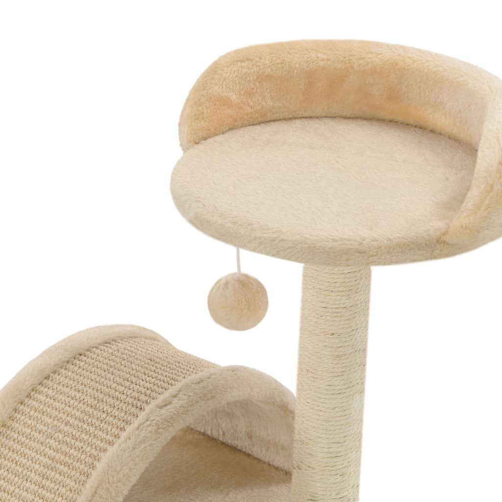 Cat set with sisal rope pole, beige and brown, 40 cm