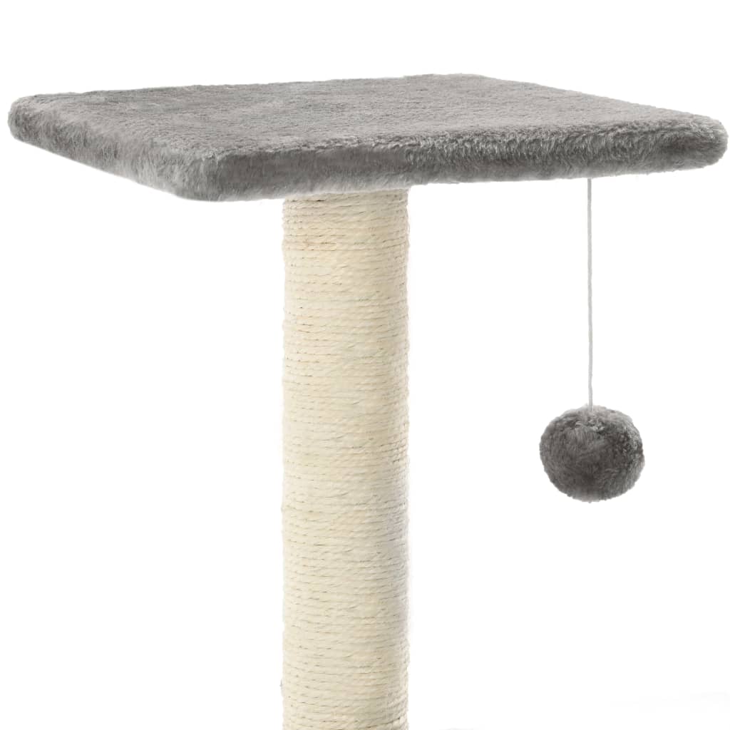 Ansamblu pentru pisici cu stâlpi din funie de sisal, gri, 65 cm