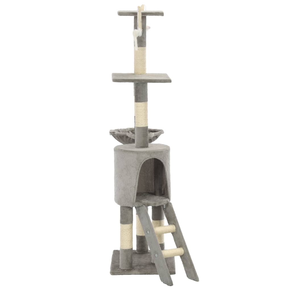 Set of cats with poles made of sisal rope, 138 cm, gray