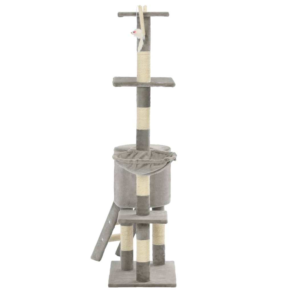 Set of cats with poles made of sisal rope, 138 cm, gray