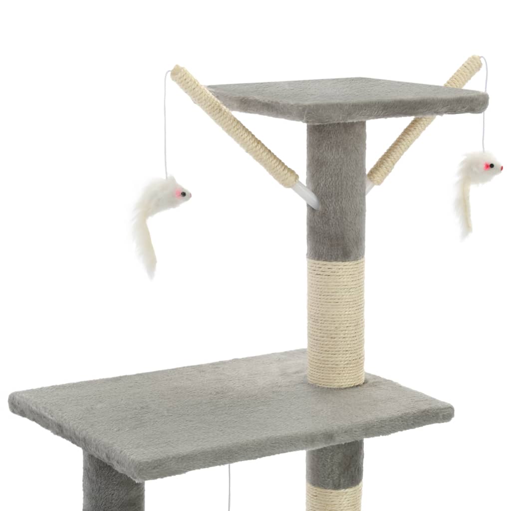 Set of cats with poles made of sisal rope, 138 cm, gray