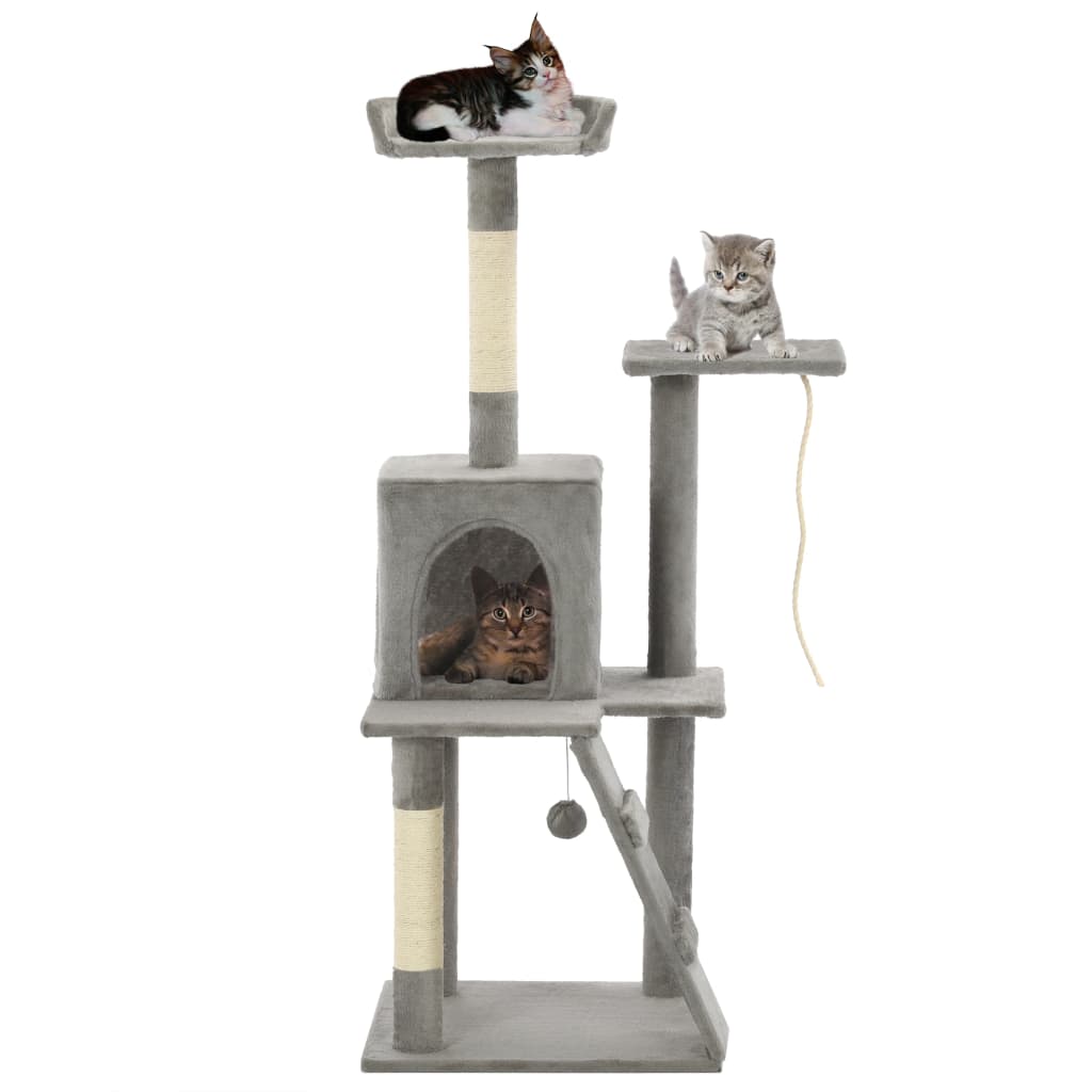 Set of cats, posts with sisal rope, 120 cm, gray