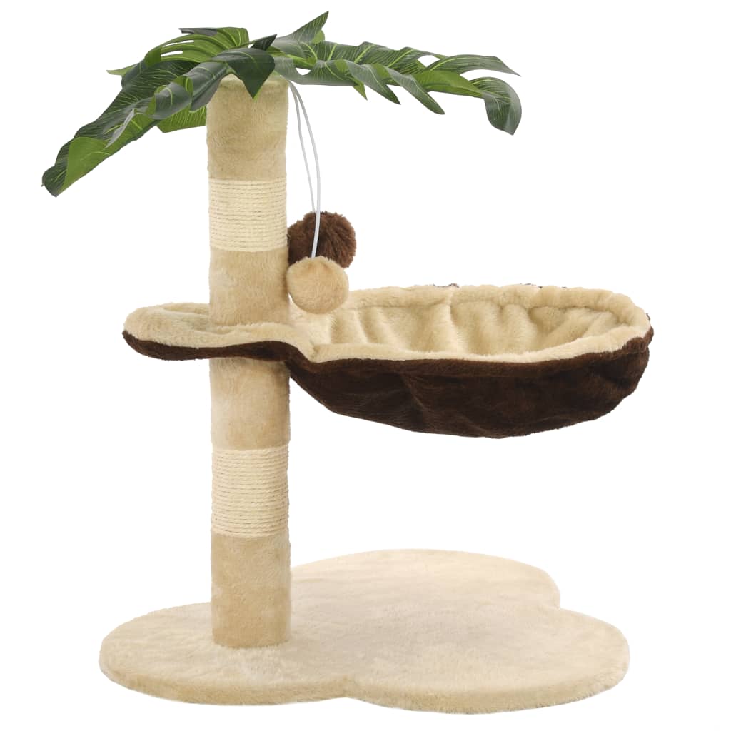 Ansamblu pisici cu stâlpi funie sisal, 50 cm, bej și maro