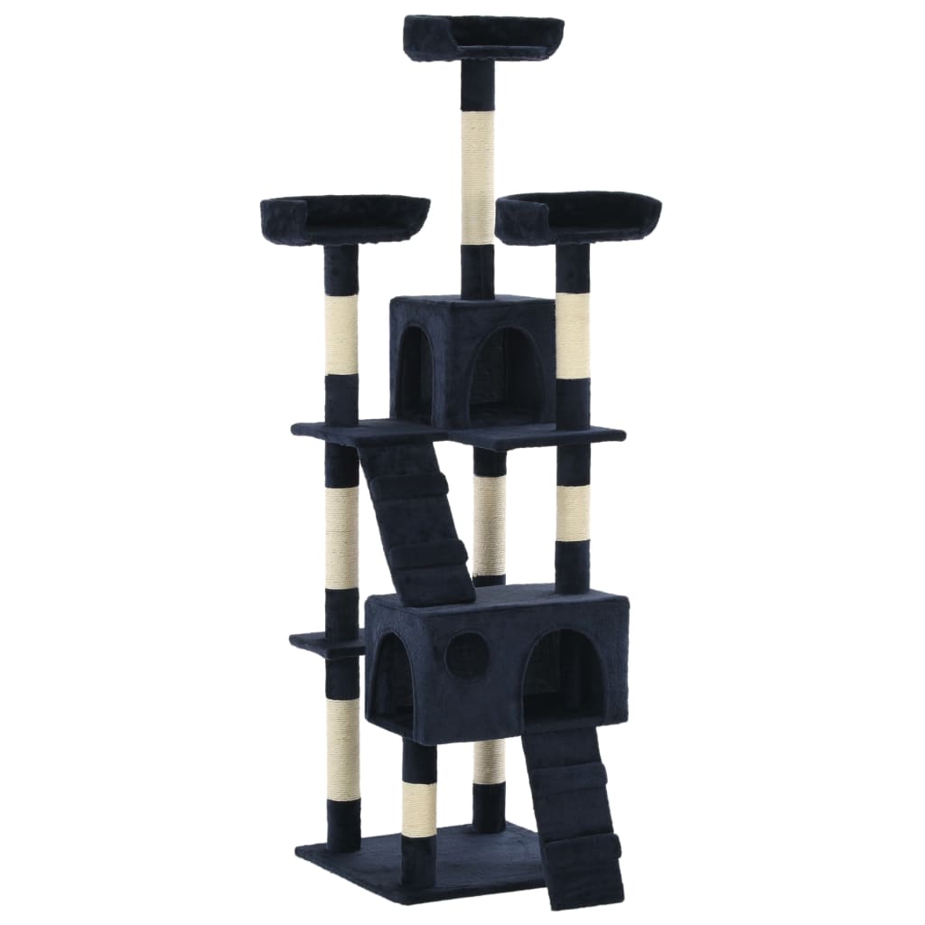 Set for cats with sisal rope poles, 170 cm, blue