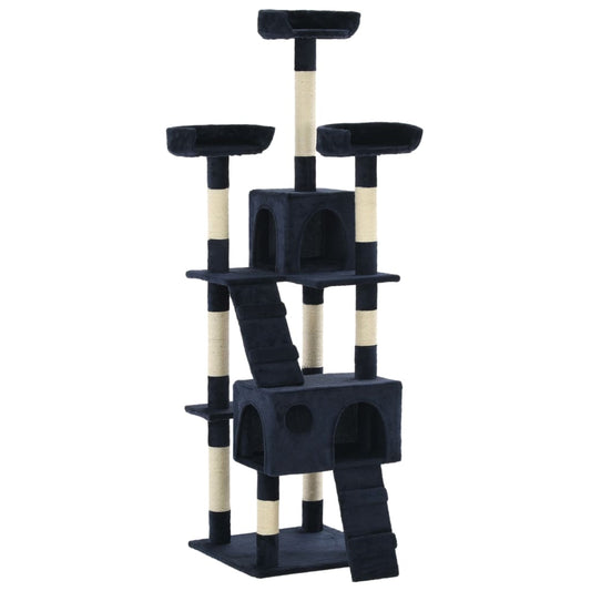 Set for cats with sisal rope poles, 170 cm, blue