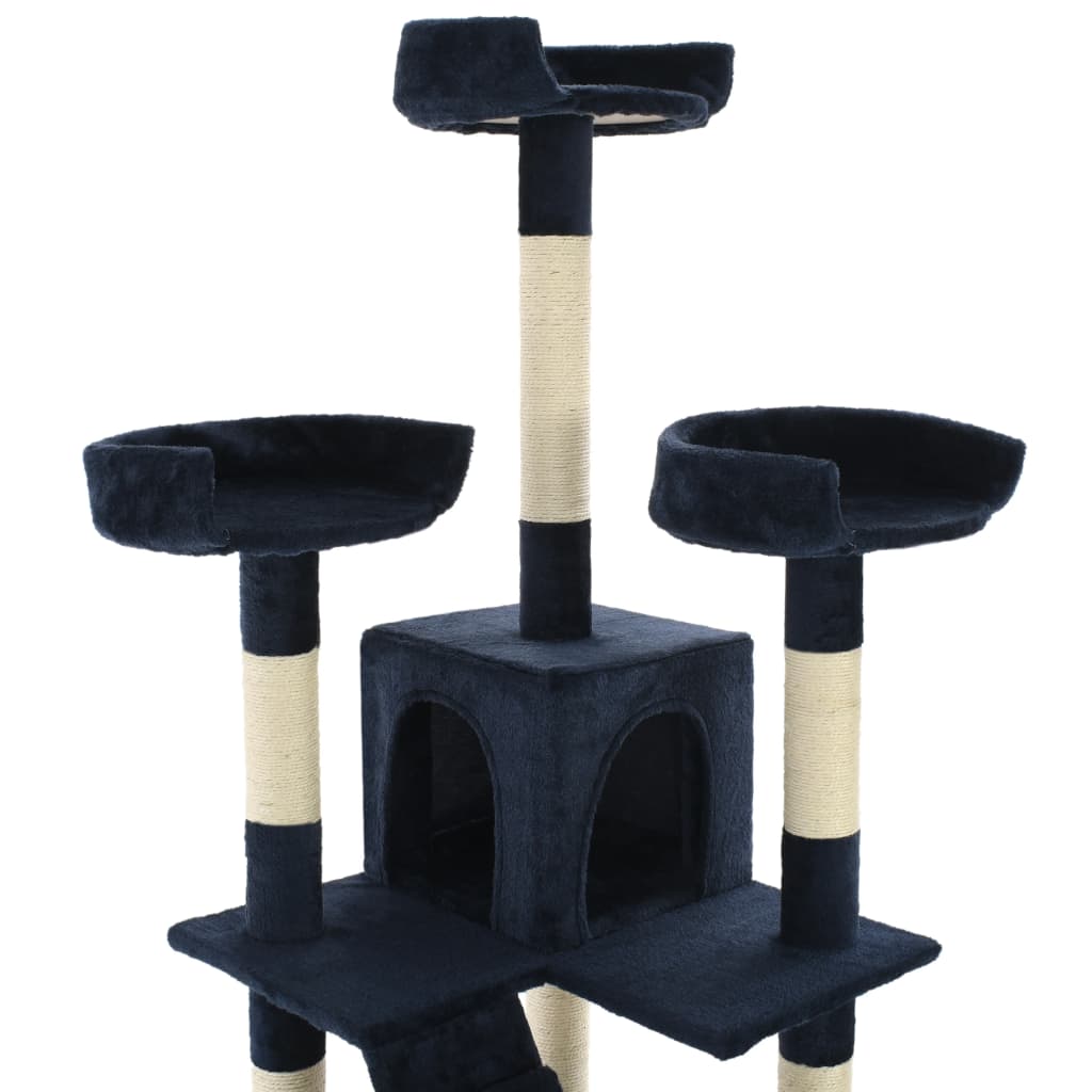 Set for cats with sisal rope poles, 170 cm, blue