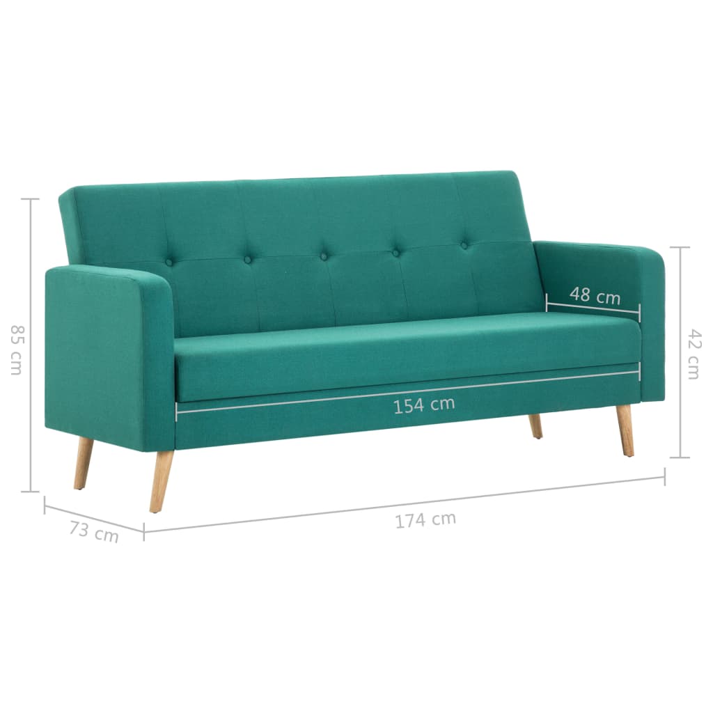 Canapea din material textil verde
