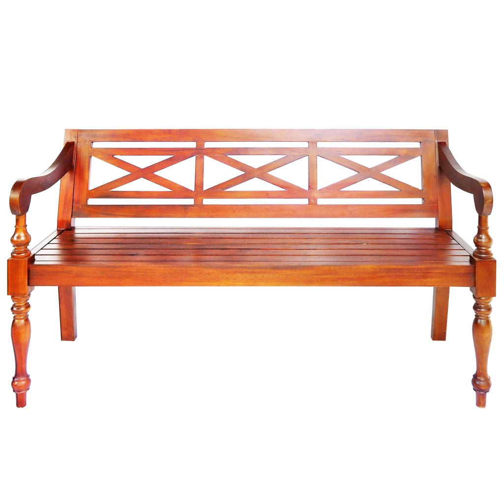 Bancă Batavia, maro închis, 136 cm, lemn masiv mahon