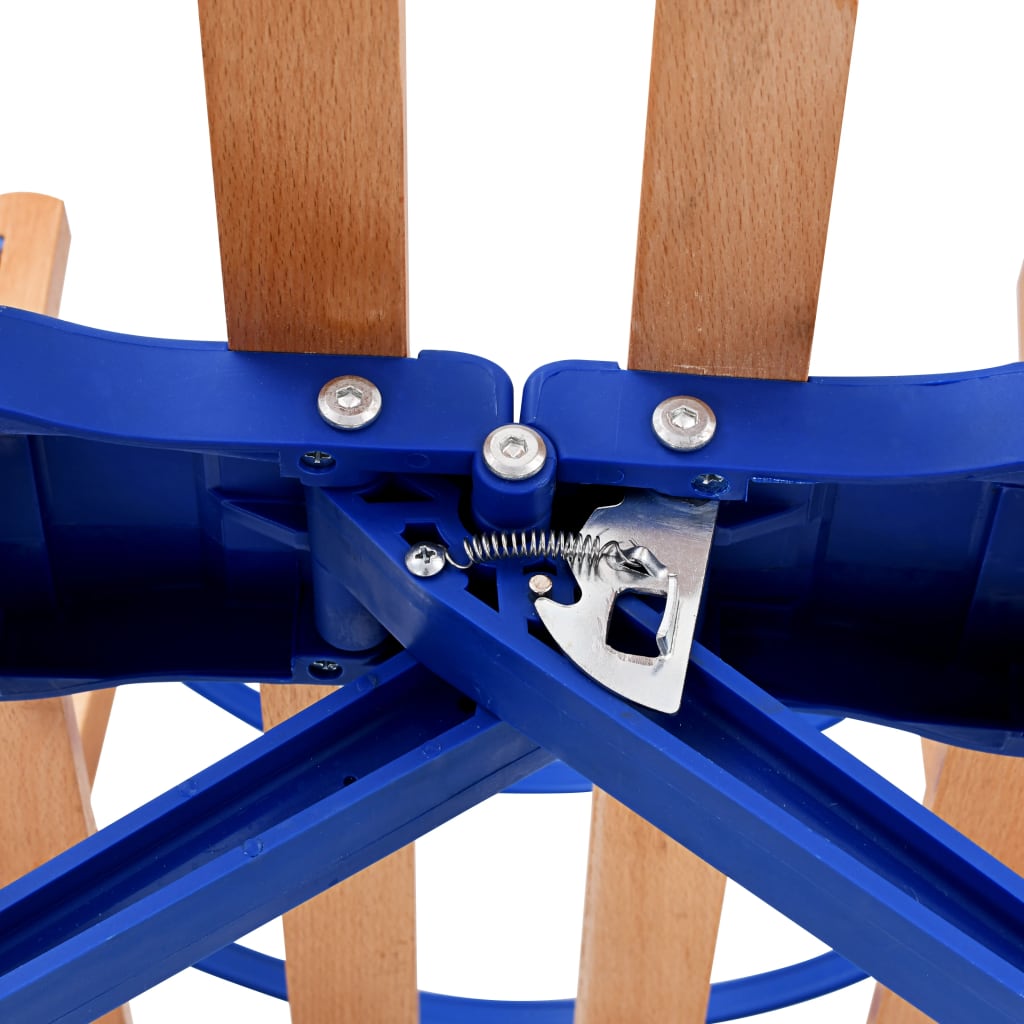 Folding snow sled with backrest, wood, 119 cm