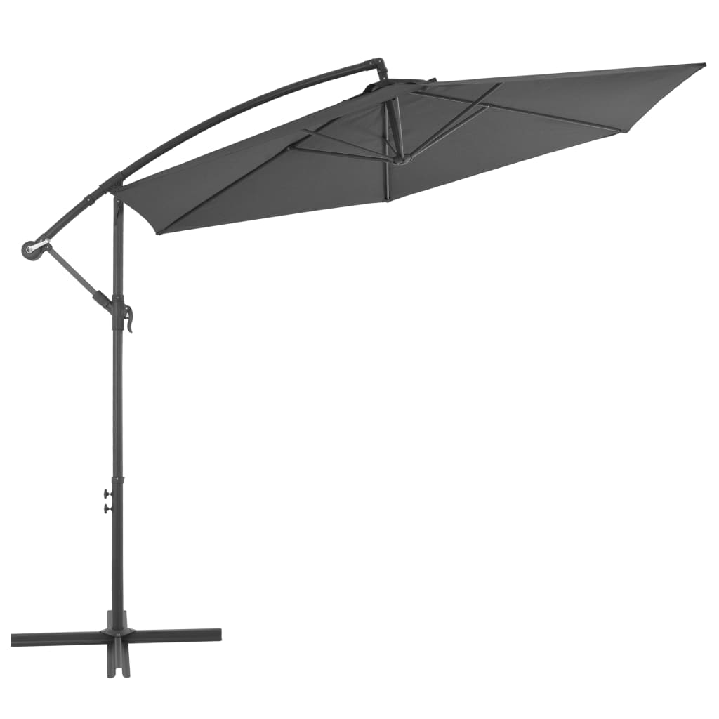 Umbrelă în consolă cu stâlp din aluminiu, 300 cm, antracit