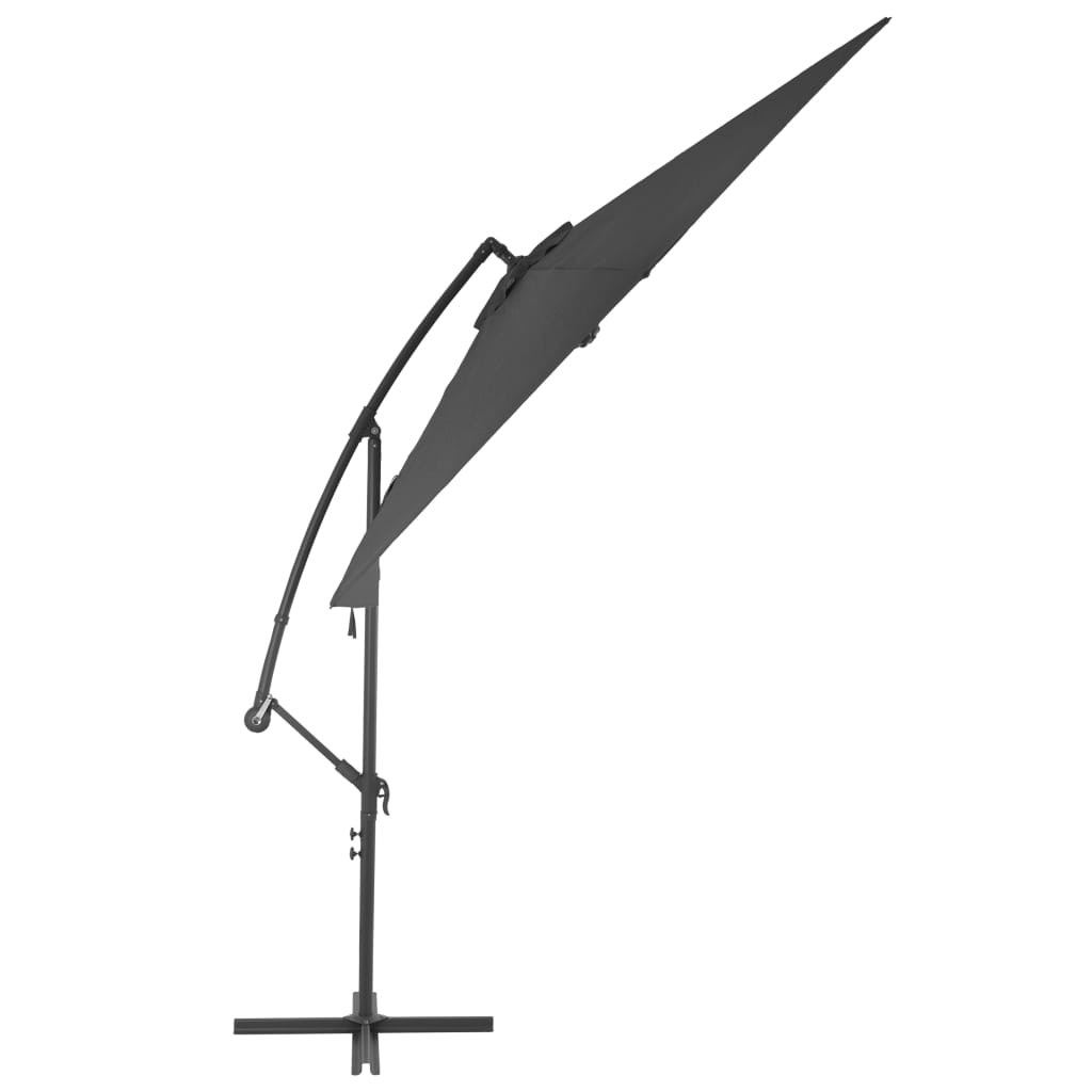 Umbrelă în consolă cu stâlp din aluminiu, 300 cm, antracit