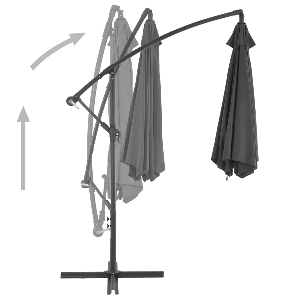 Umbrelă în consolă cu stâlp din aluminiu, 300 cm, antracit