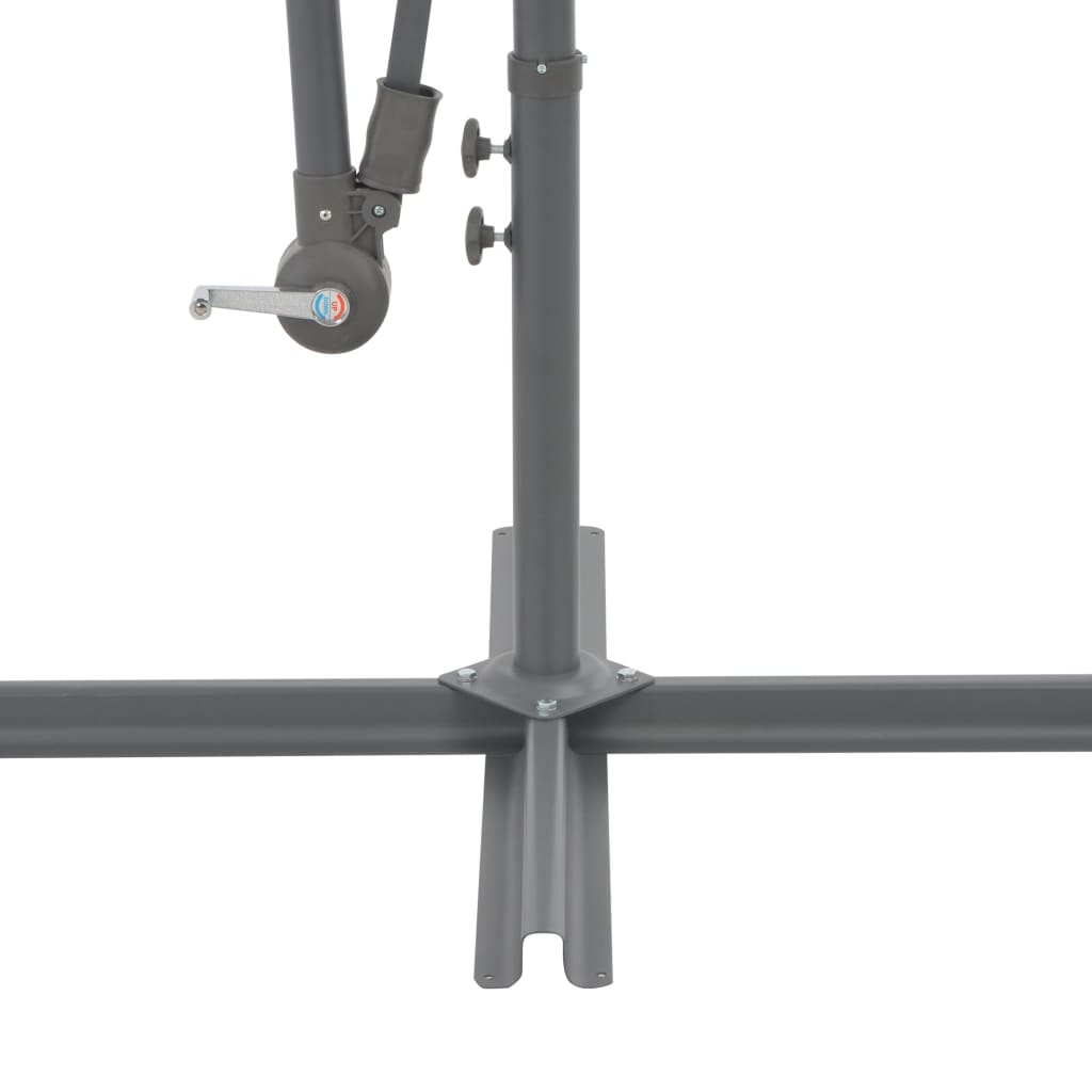 Umbrelă consolă de grădină cu stâlp din aluminiu, taupe, 300 cm