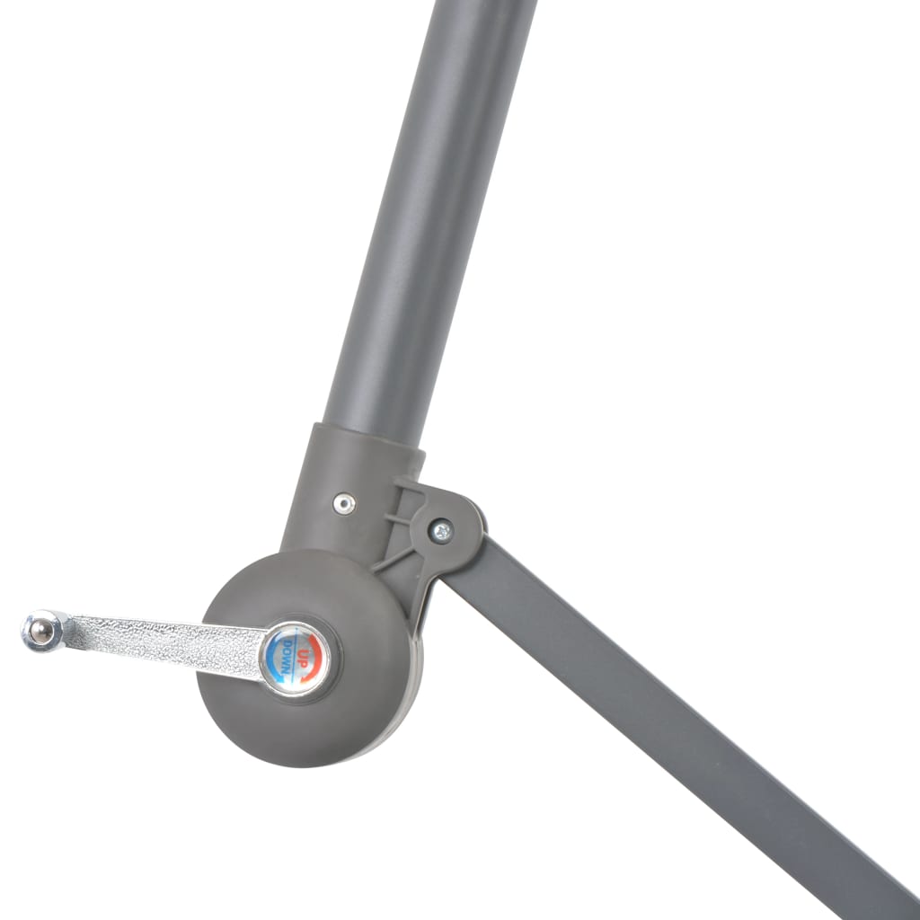 Umbrelă consolă de grădină cu stâlp din aluminiu, taupe, 300 cm