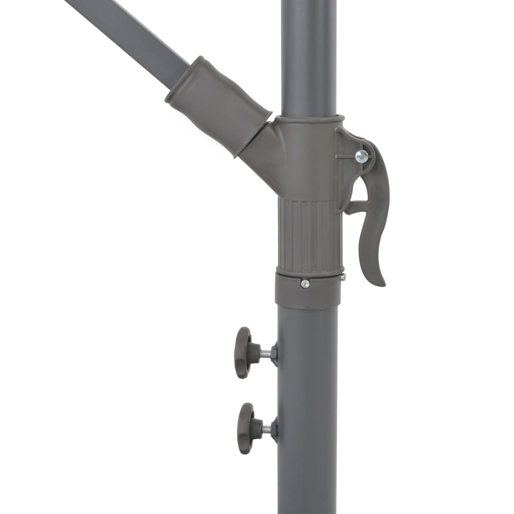 Umbrelă consolă de grădină cu stâlp din aluminiu, taupe, 300 cm