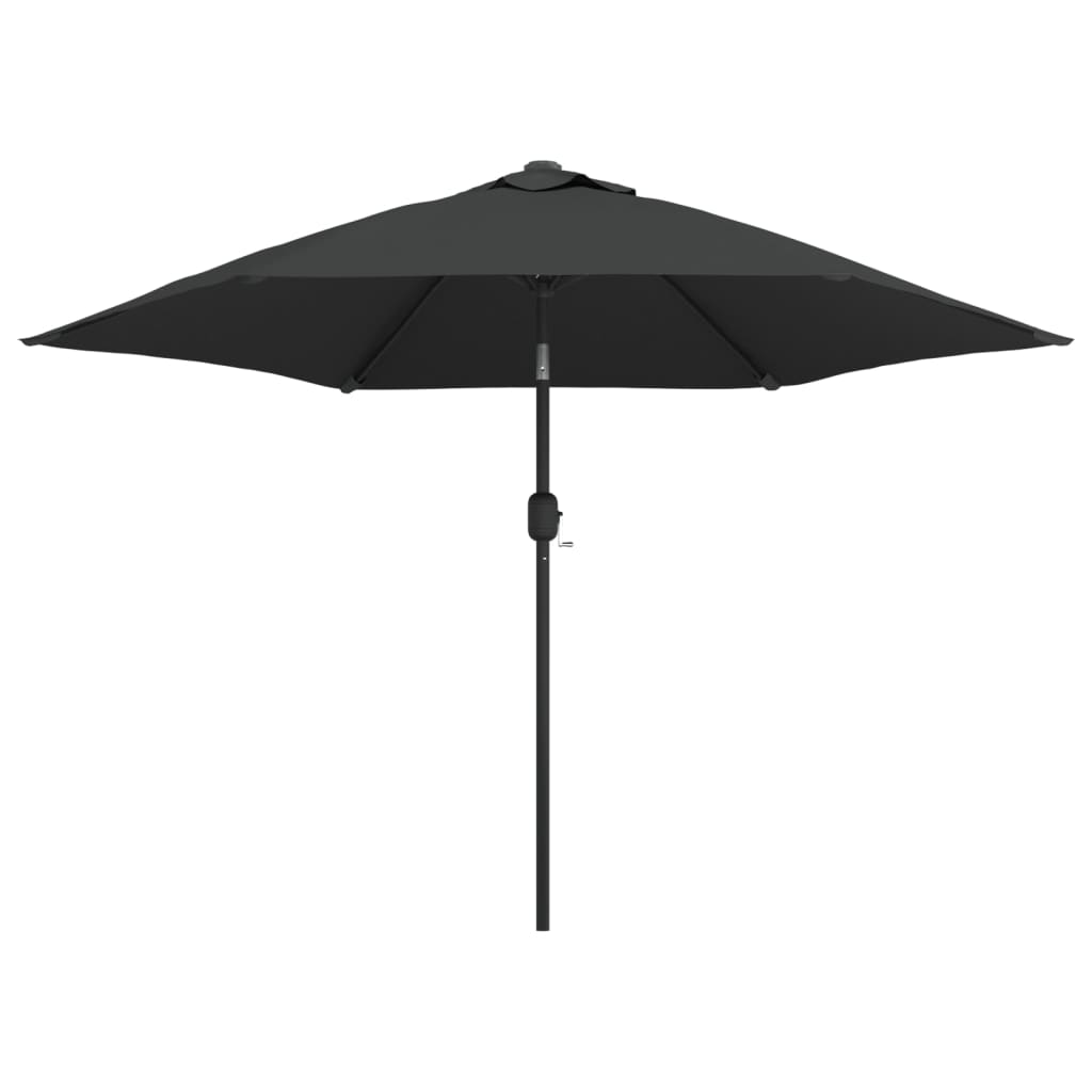 Umbrelă de soare exterior cu LED & stâlp de oțel antracit 300cm