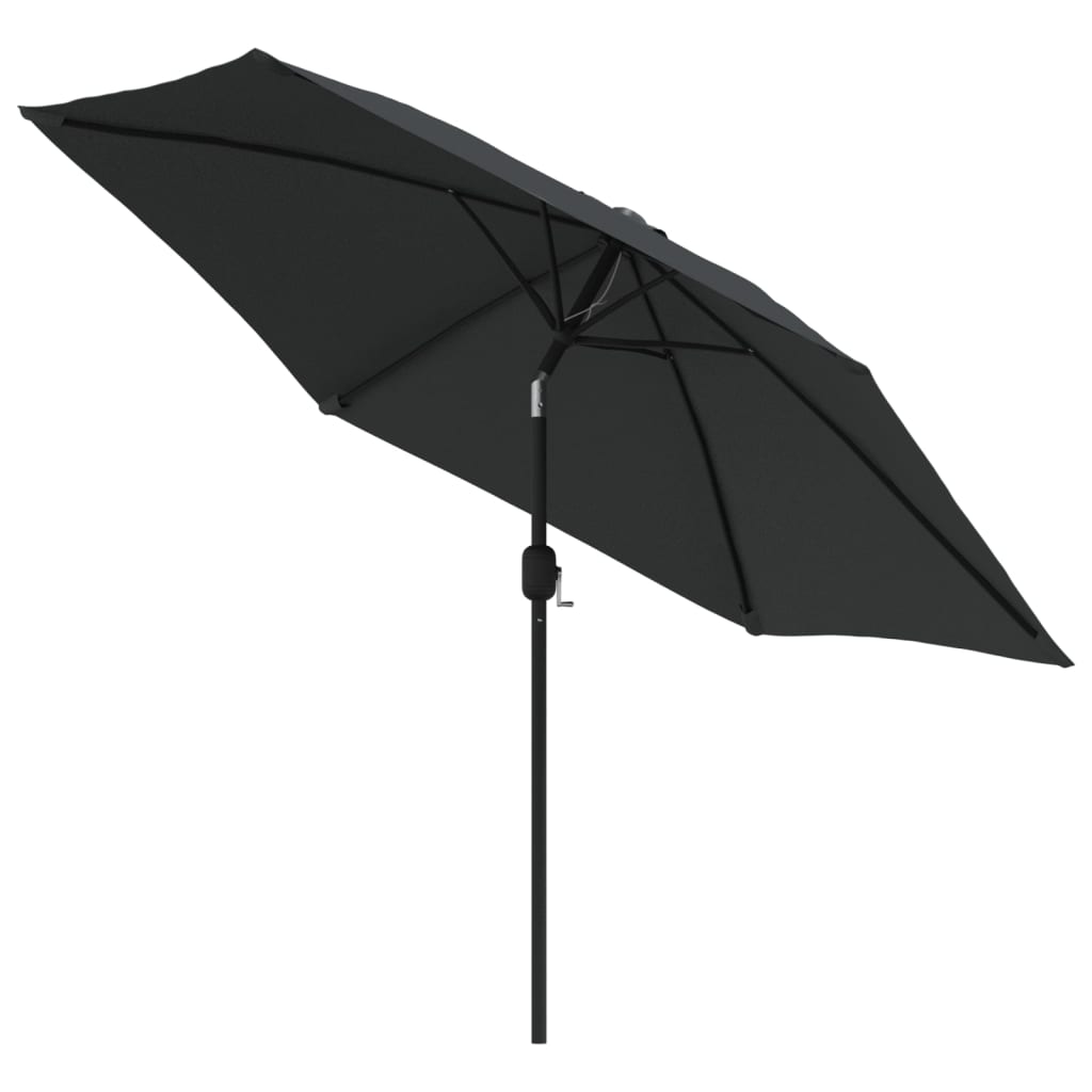 Umbrelă de soare exterior cu LED & stâlp de oțel antracit 300cm