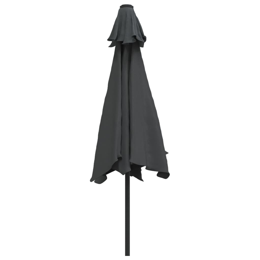 Umbrelă de soare exterior cu LED & stâlp de oțel antracit 300cm