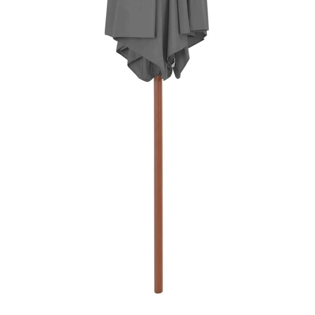 Umbrelă de soare de exterior, stâlp din lemn, antracit, 270 cm
