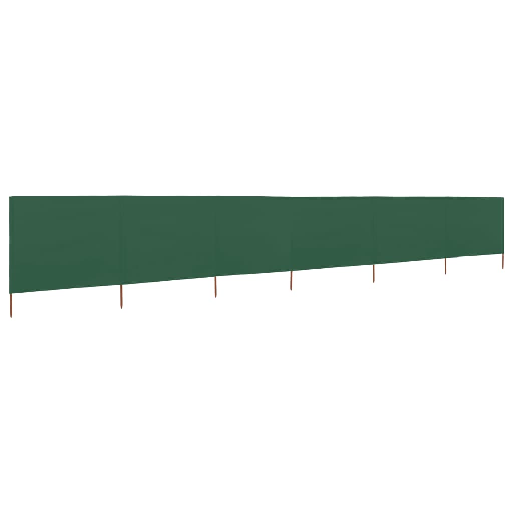 Paravan anti-vânt cu 6 panouri, verde, 800 x 80 cm, textil