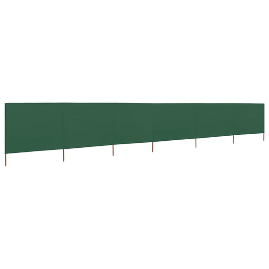 Paravan anti-vânt cu 6 panouri, verde, 800 x 80 cm, textil