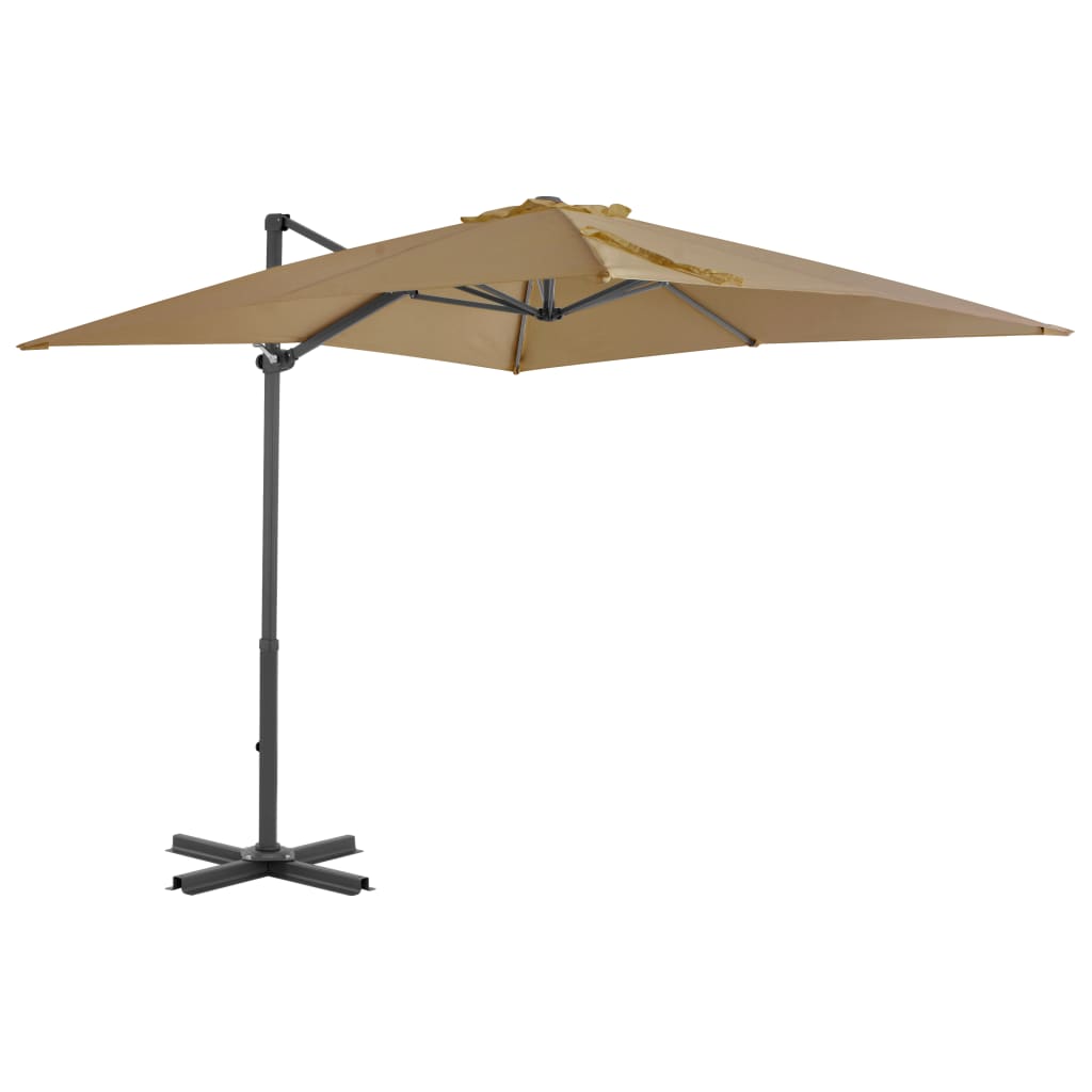 Umbrelă în consolă de grădină, stâlp aluminiu, taupe 250x250 cm