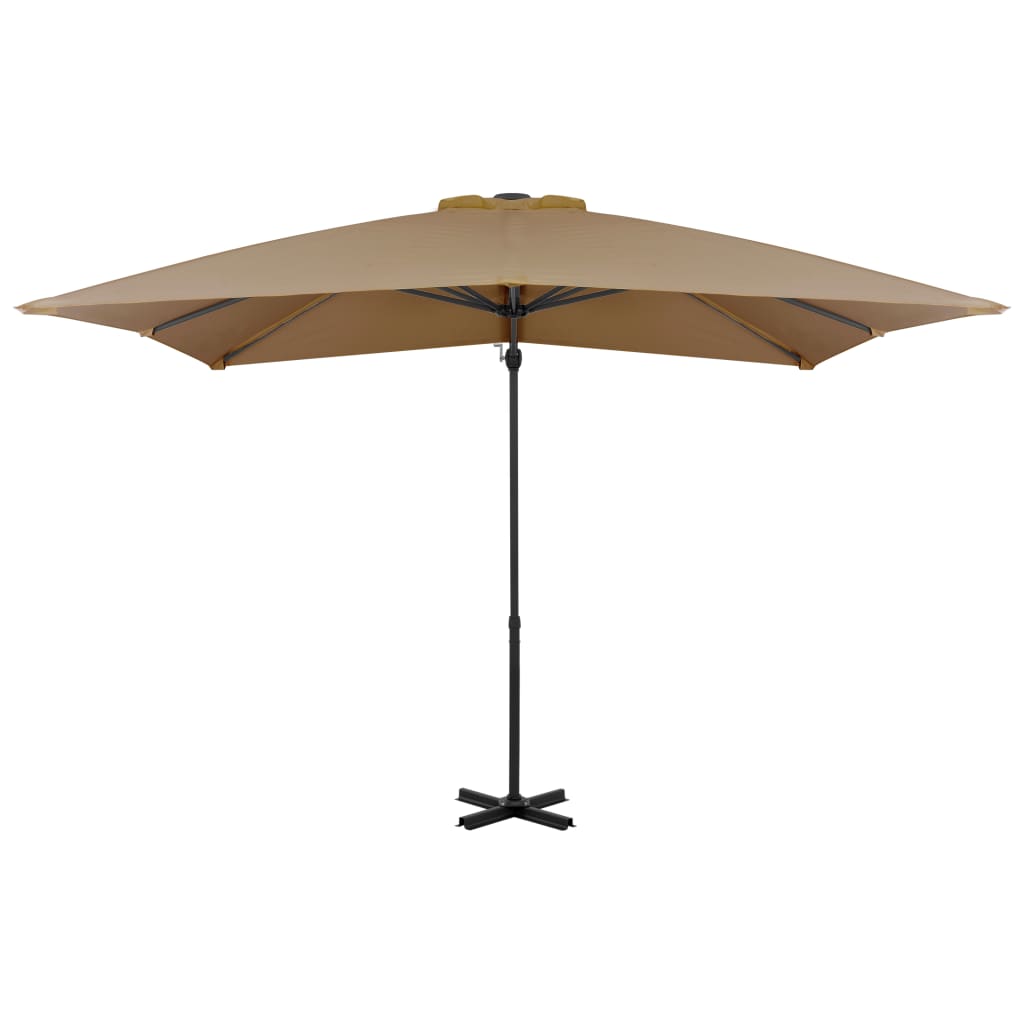 Umbrelă în consolă de grădină, stâlp aluminiu, taupe 250x250 cm