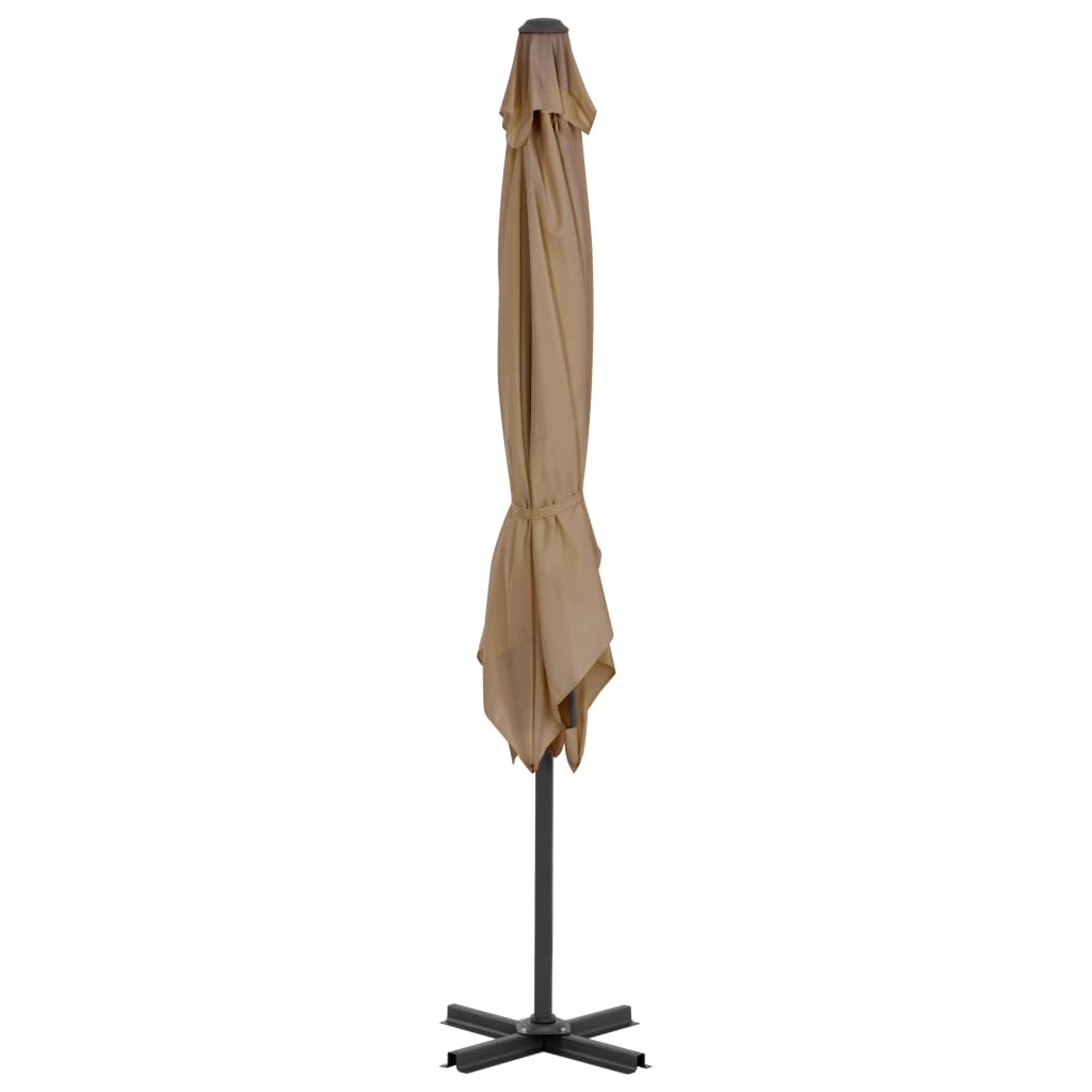 Umbrelă în consolă de grădină, stâlp aluminiu, taupe 250x250 cm