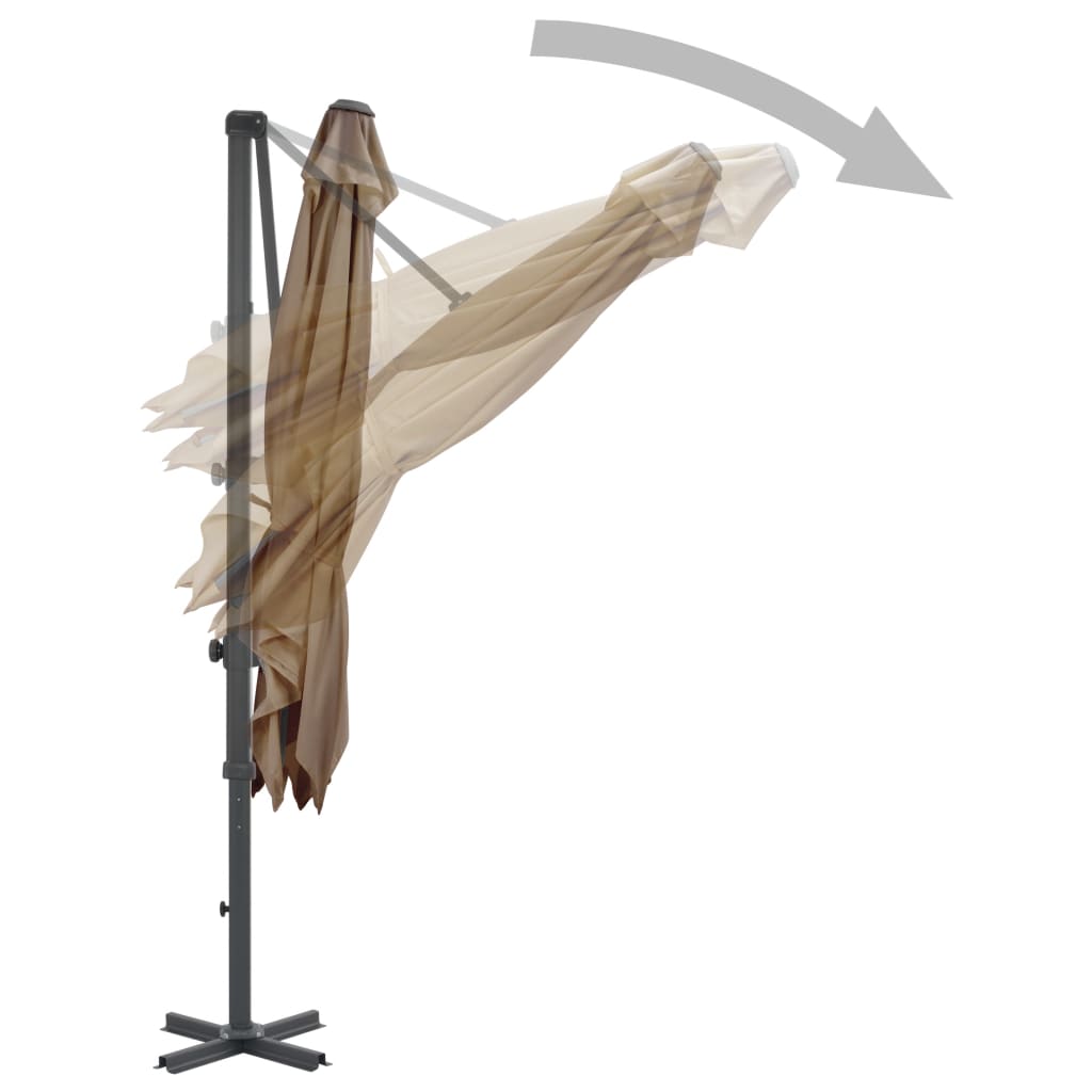 Umbrelă în consolă de grădină, stâlp aluminiu, taupe 250x250 cm
