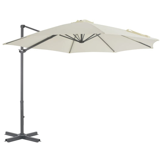 Umbrelă consolă de grădină, stâlp din aluminiu, nisipiu, 300 cm