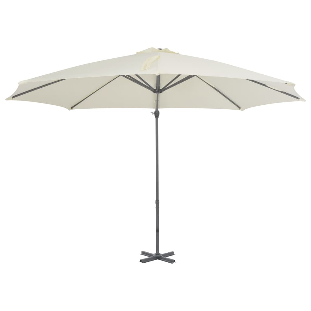 Umbrelă consolă de grădină, stâlp din aluminiu, nisipiu, 300 cm