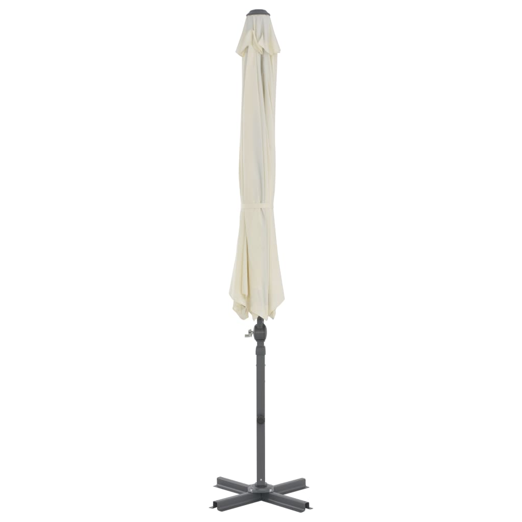 Umbrelă consolă de grădină, stâlp din aluminiu, nisipiu, 300 cm