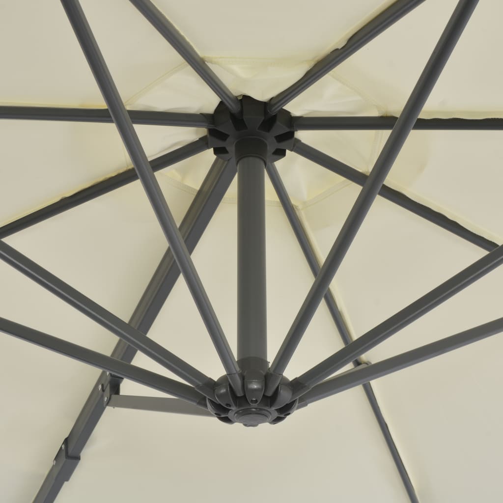 Umbrelă consolă de grădină, stâlp din aluminiu, nisipiu, 300 cm