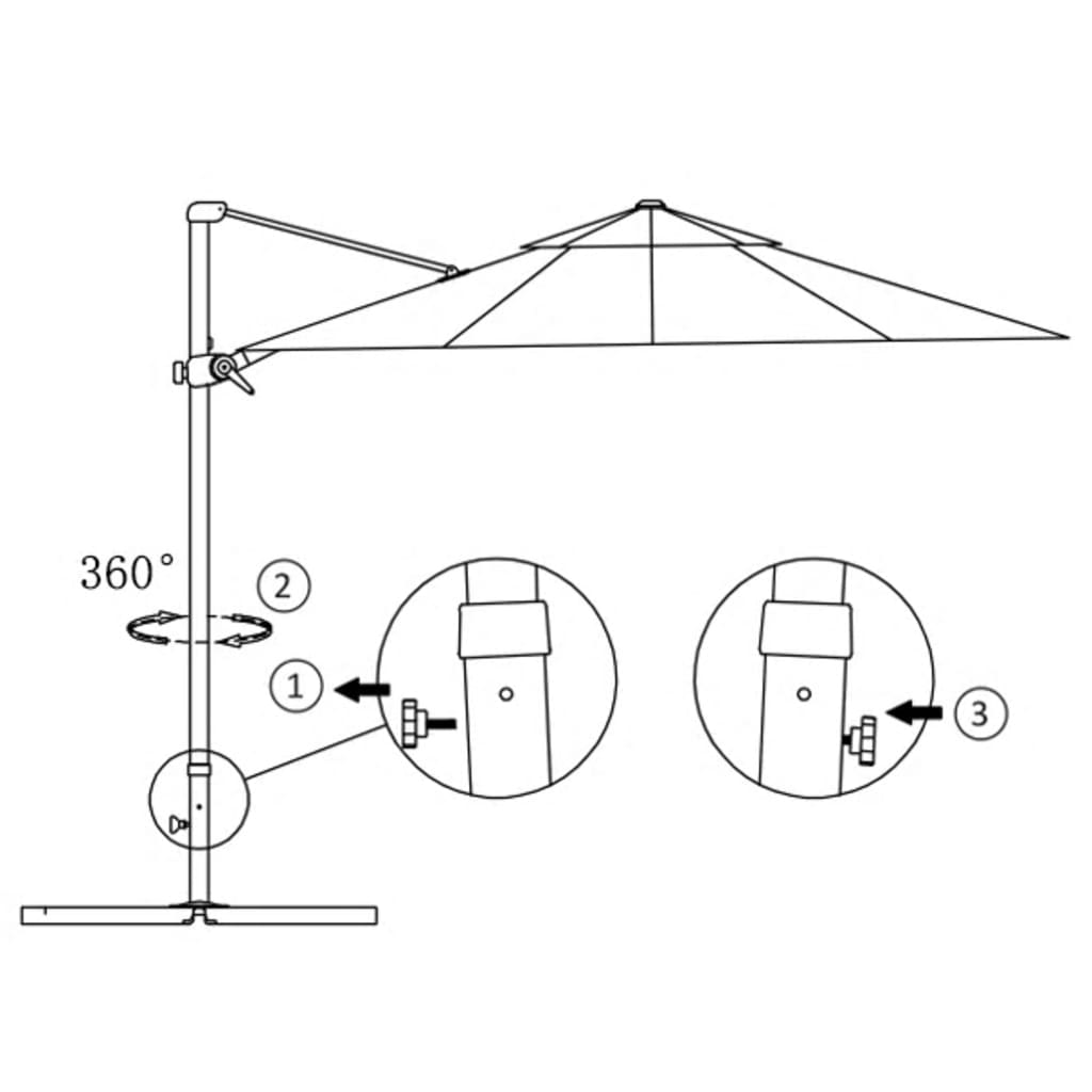 Umbrelă consolă de grădină, stâlp din aluminiu, nisipiu, 300 cm