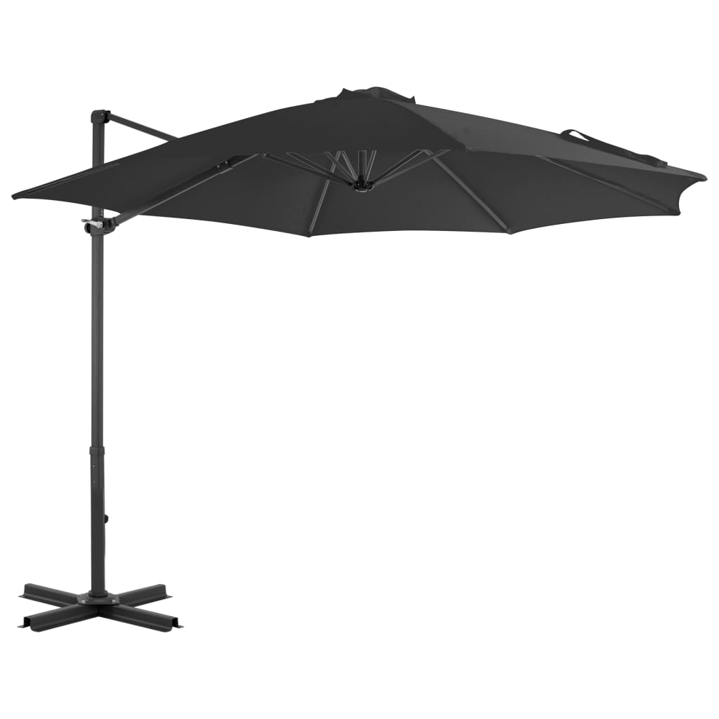 Umbrelă în consolă cu stâlp din aluminiu, antracit, 300 cm